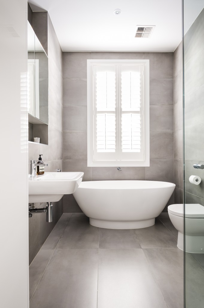 Modern Grey and White Bathroom renovation